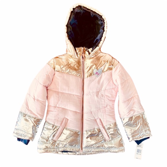 Metallic Accent Hooded Puffer Jacket - Picture 2 of 4